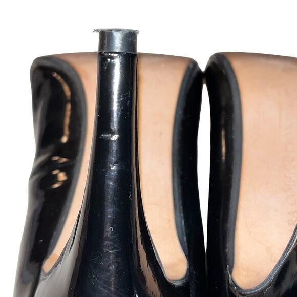 Zara Basic Black Patent Leather Platform Heels Size 37 - Picture 6 of 11